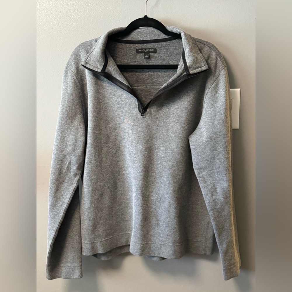 Banana Republic Gray Grey Quarter Zip Size Large
